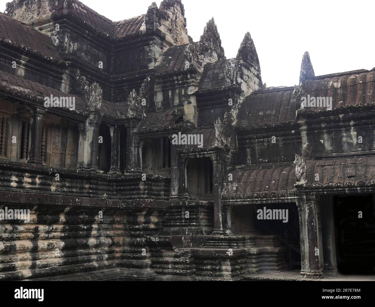 Angkor Wat Temple, Siem Reap Province, Angkor's Temple Complex Site listed as World Heritage by Unesco in 1192, built at the XIIth Century, Cambodia Stock Photo