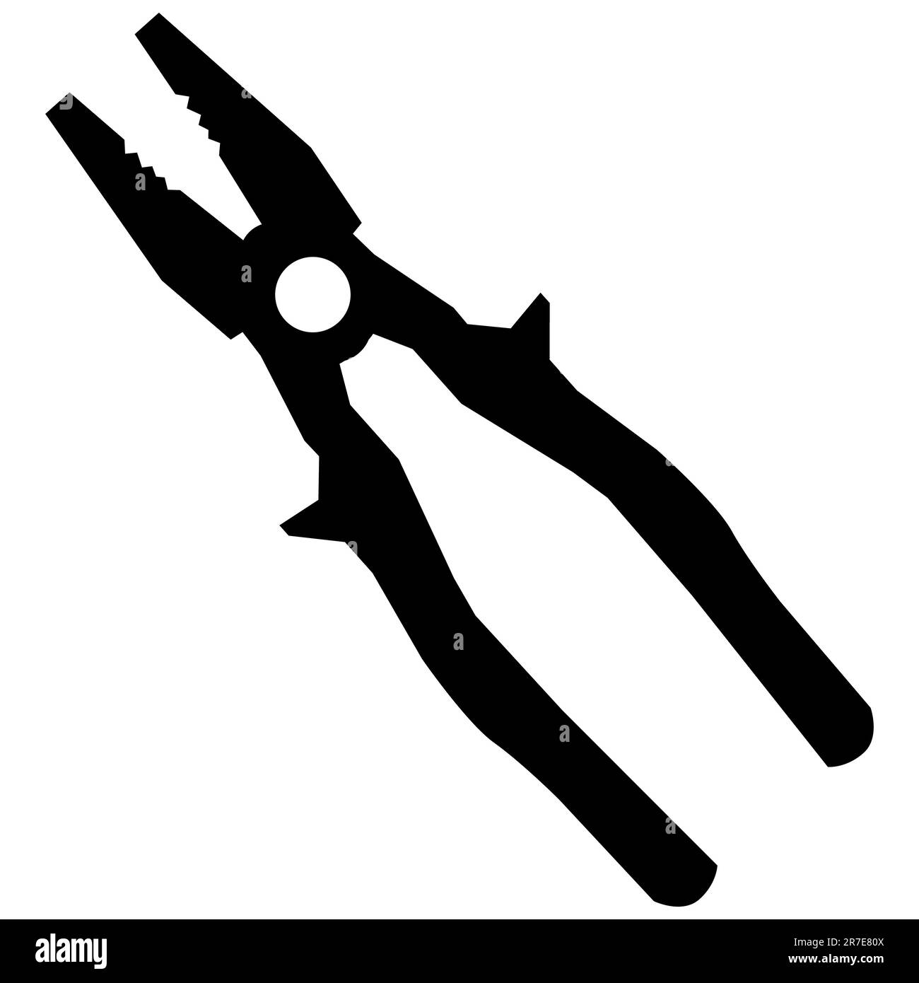 Pliers icon. Combination Pliers sign. Black pliers symbol. flat style. Stock Photo