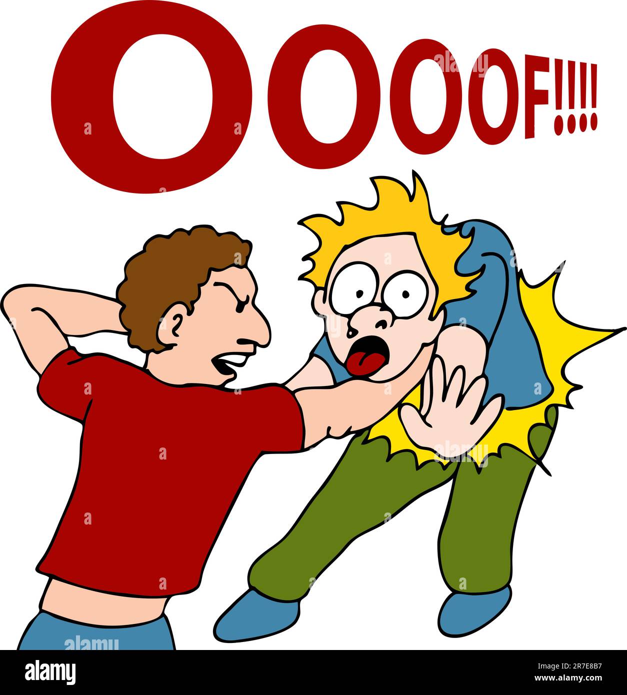 An image of a man being punched in the stomach Stock Vector Image & Art