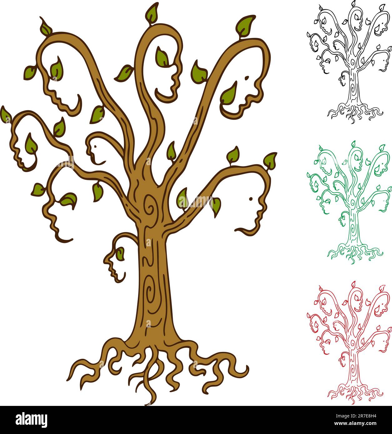 An abstract image representing a family tree. Stock Vector