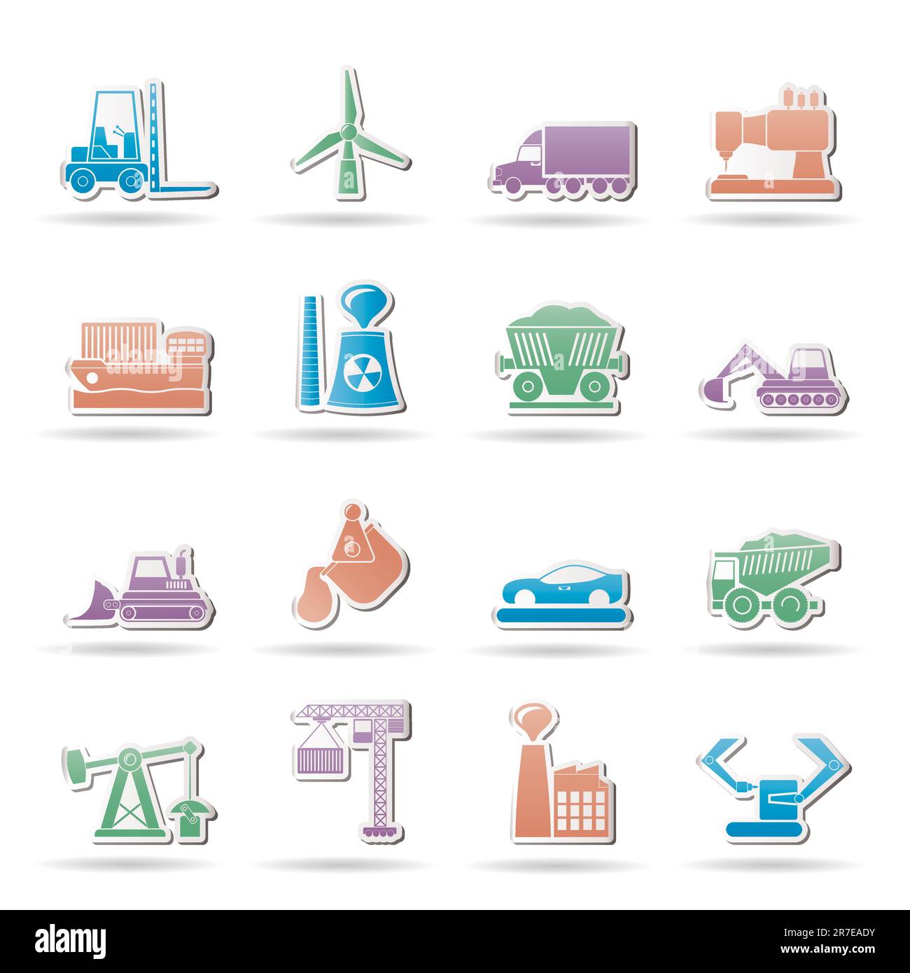 Business and industry icons - vector icon set Stock Vector