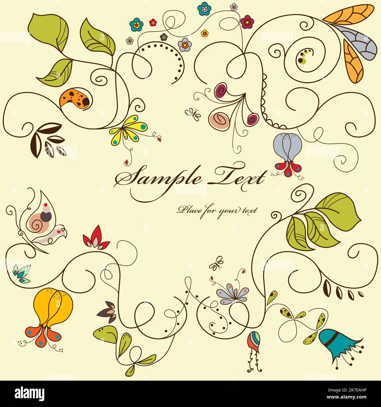 Vector floral frame Stock Vector Image & Art - Alamy