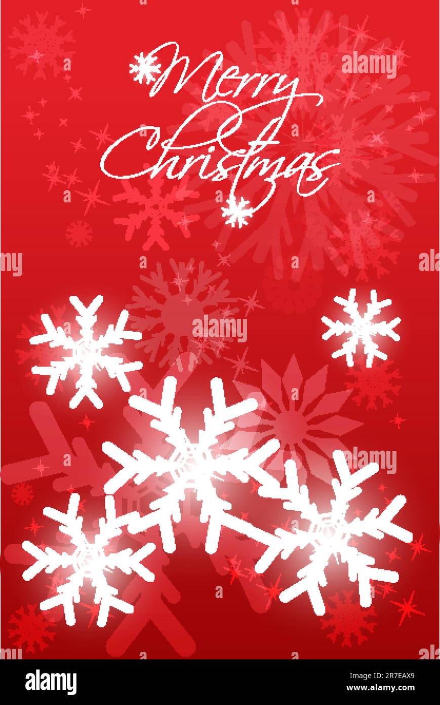 illustration of abstract merry christmas card with snowflakes Stock Vector