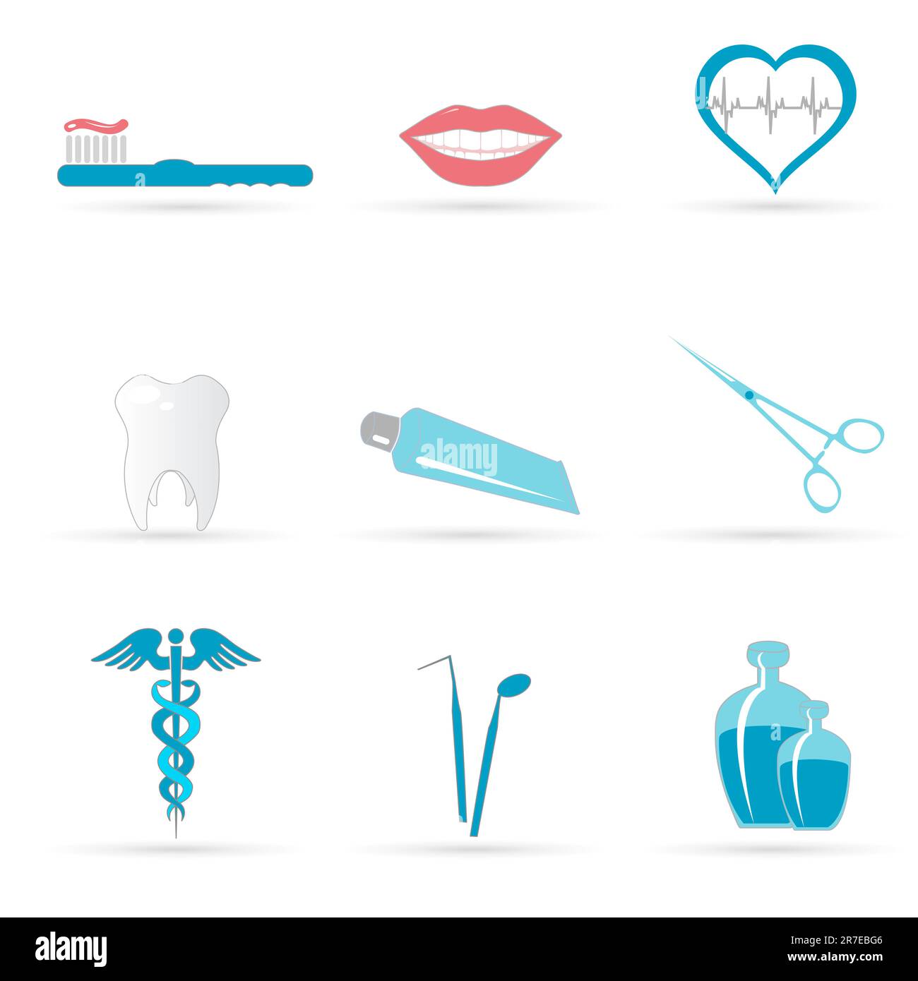 illustration of dental icons on white background Stock Vector Image ...
