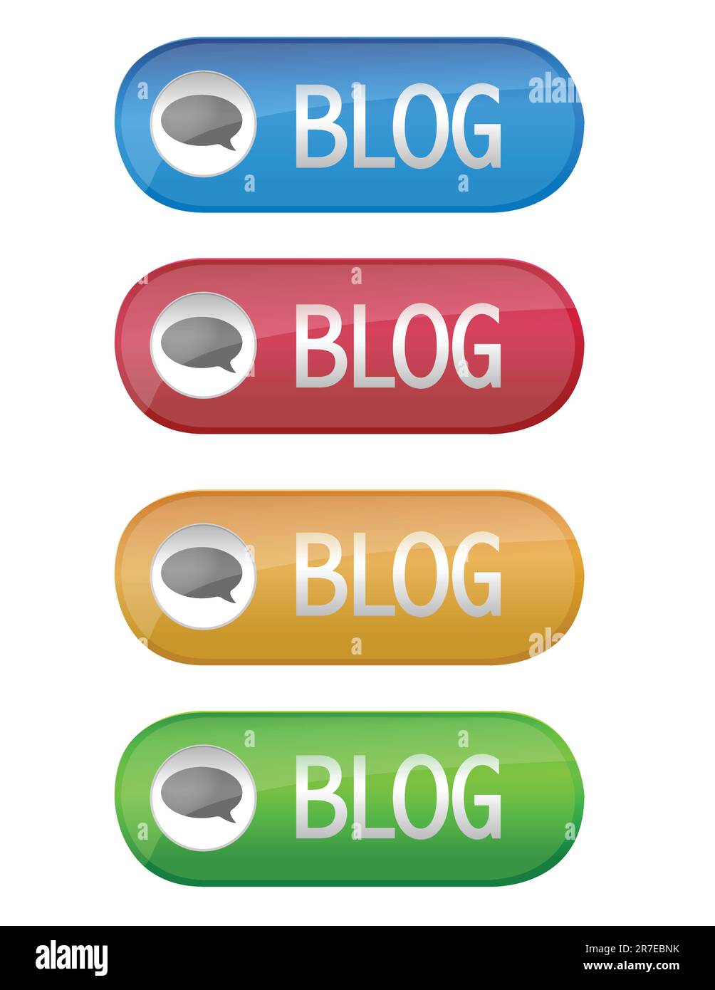 Blog buttons isolated over a white background Stock Vector Image & Art ...