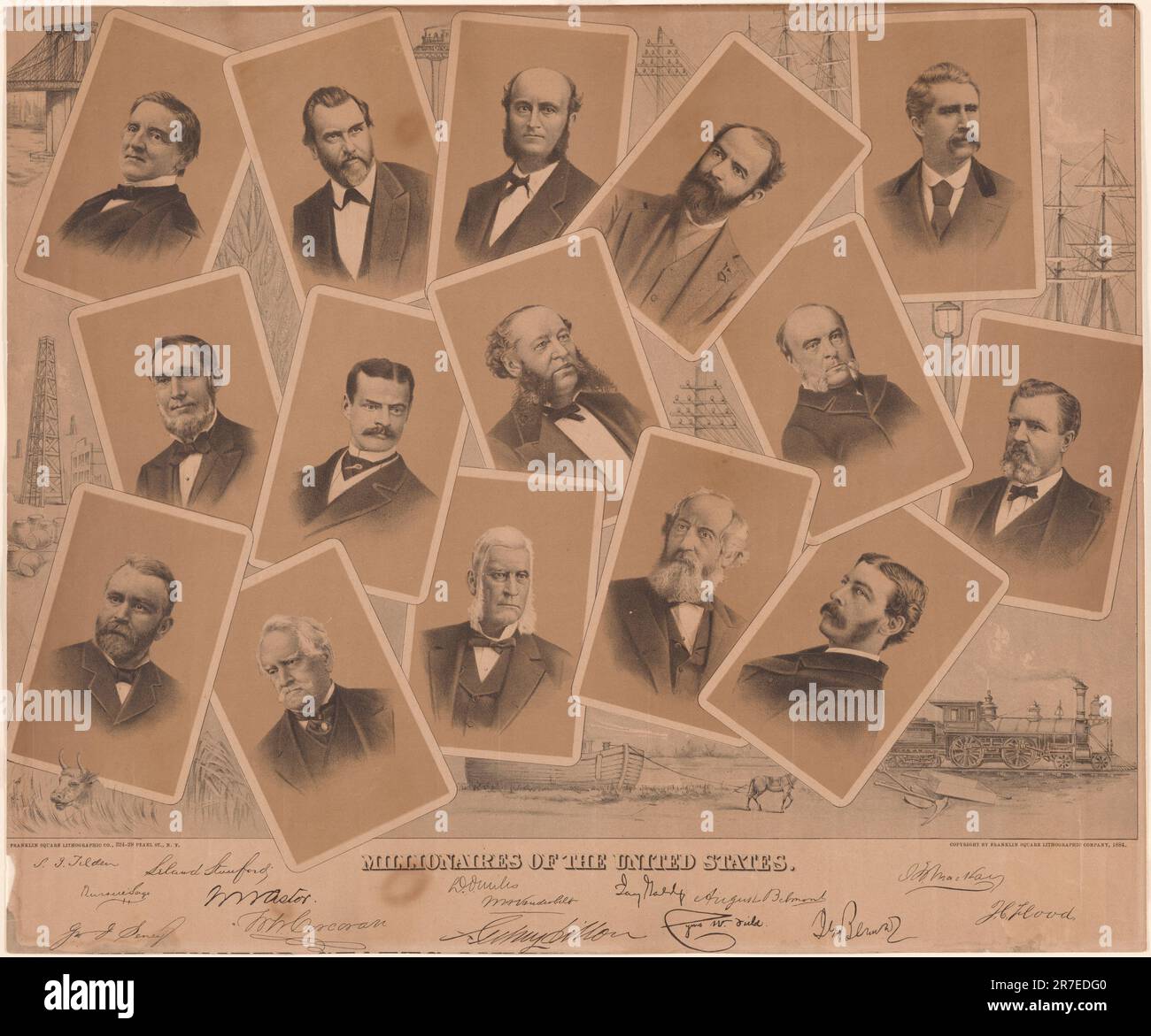 Millionaires of the U.S. 1884 Stock Photo
