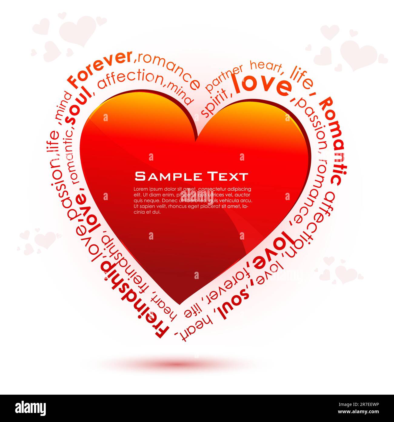 illustration of valentine card with heart on isolated background Stock ...
