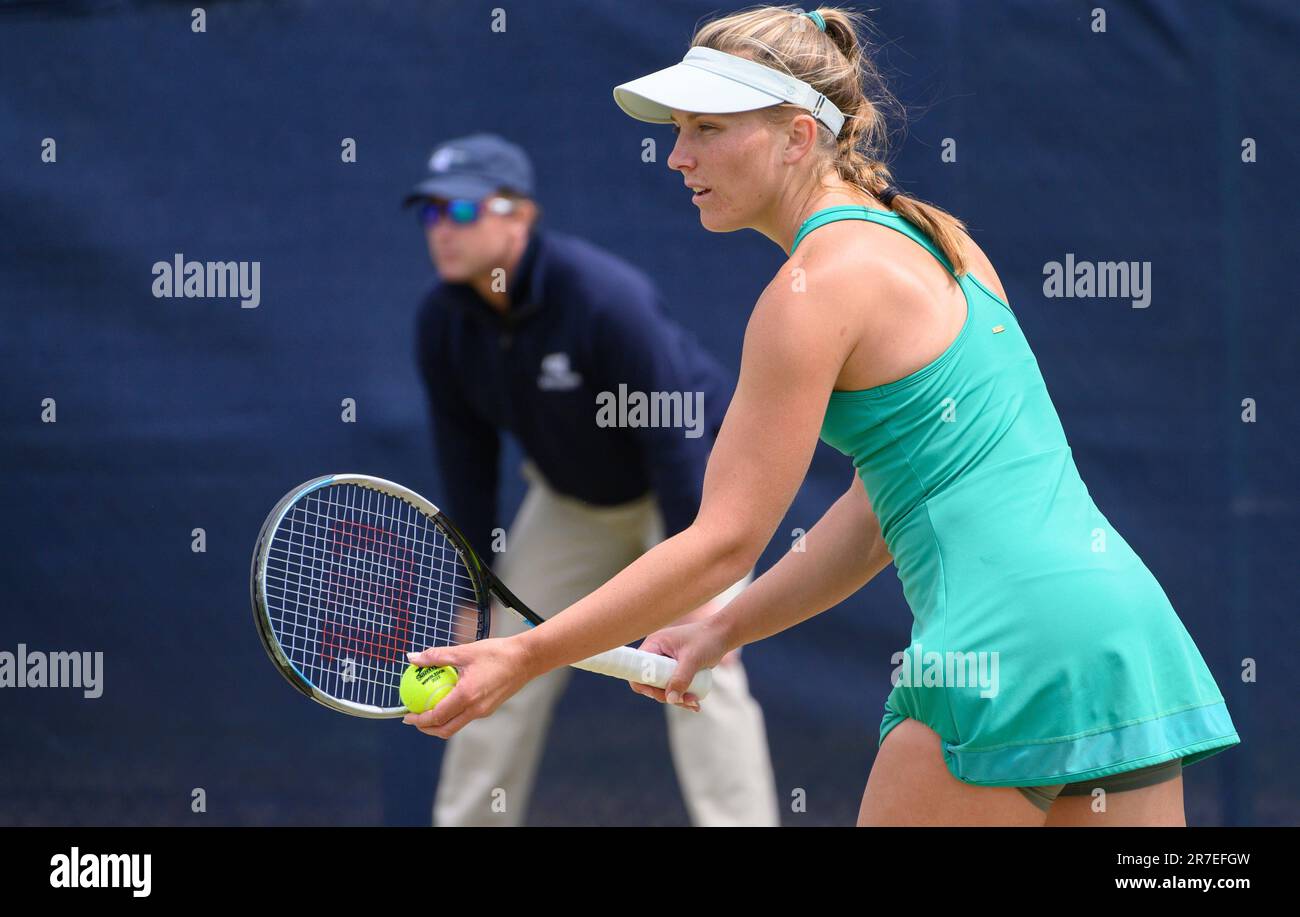 Maddison Inglis (Aus) playing in the first round at the Surbiton Trophy, London, 6th June 2023. Stock Photo