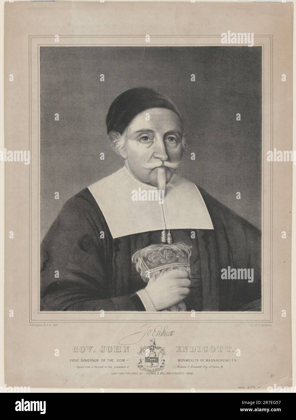 John Endecott 1843 Stock Photo Alamy