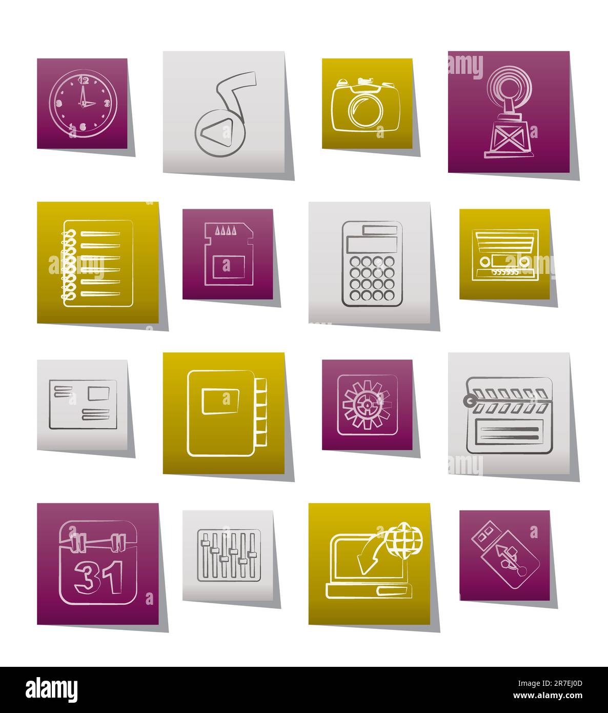 Phone Performance, Internet and Office Icons - Vector Icon Set Stock Vector