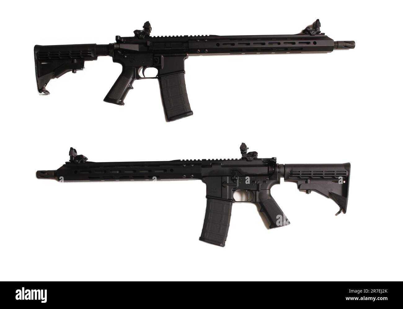 AR15 Type Assault Weapon Isolated on White Left and Right Side Views Stock Photo Alamy