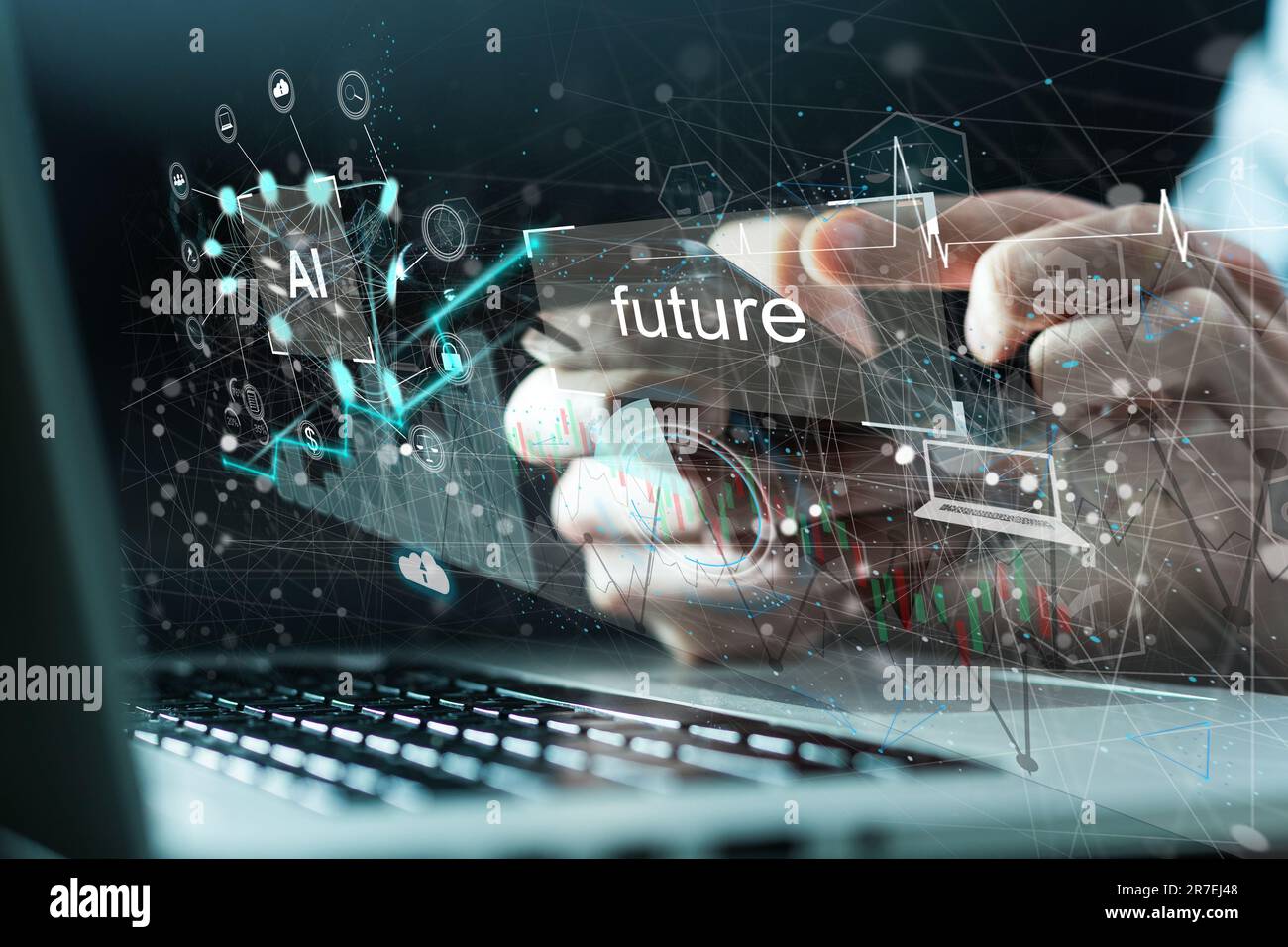 Artificial Intelligence AI, Internet of Things IoT concept. Business ...