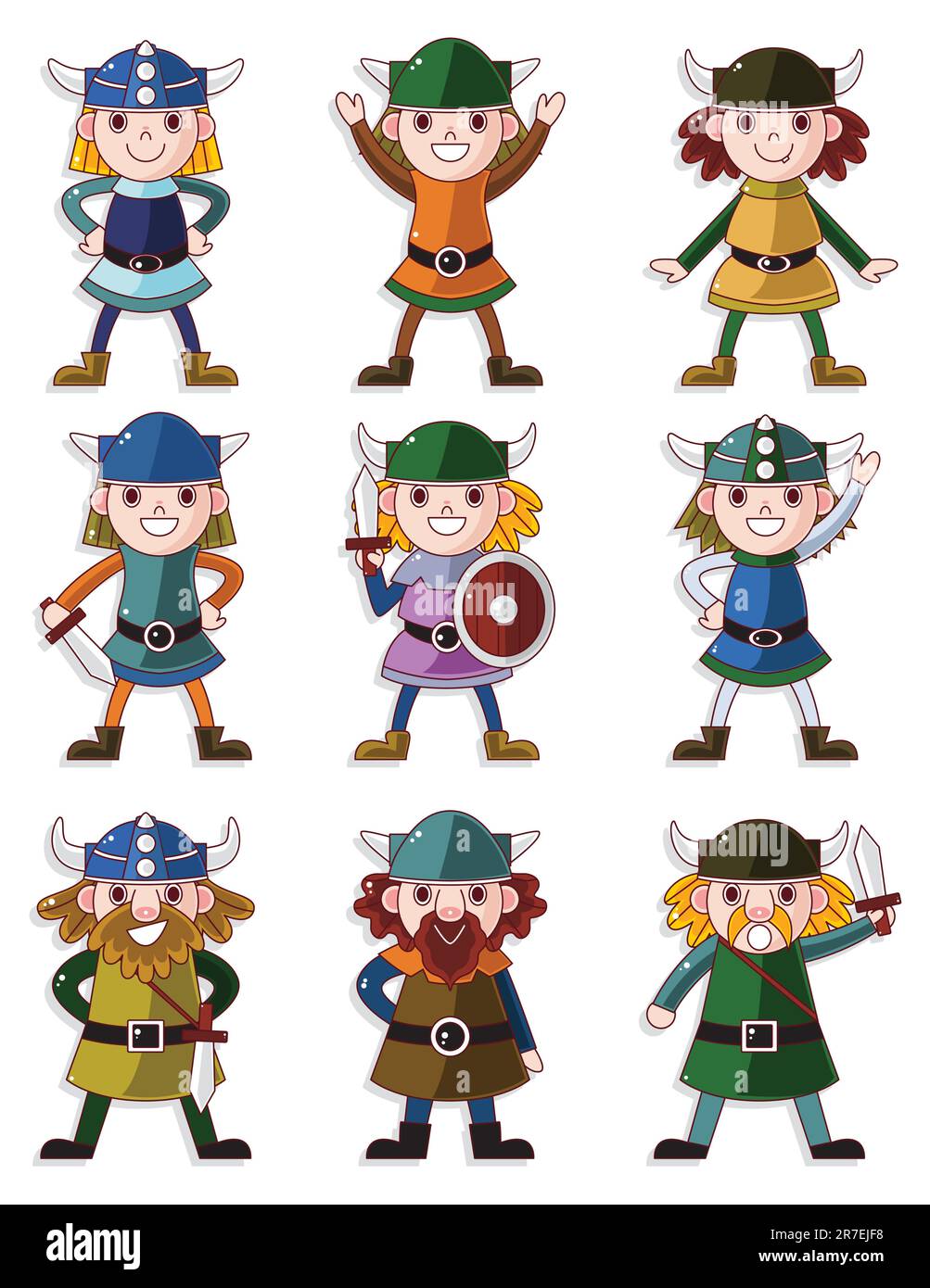 cartoon Viking Pirate icon set Stock Vector Image & Art - Alamy