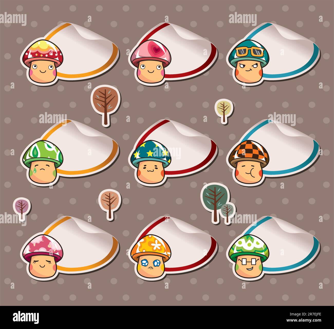 Cartoon mushroom Stickers ,Label Stock Vector Image & Art Alamy