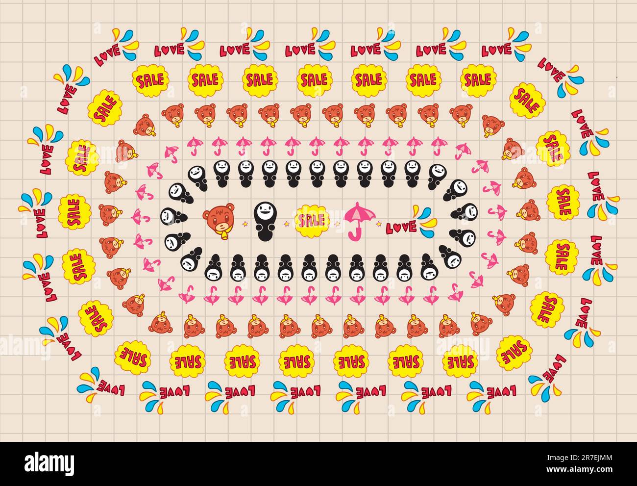 seamless cute cartoon pattern vector Stock Vector Image & Art - Alamy