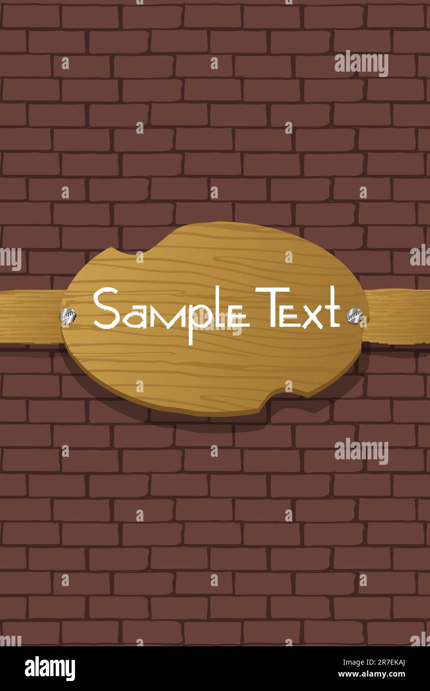 illustration of name plate on wall Stock Vector Image & Art - Alamy