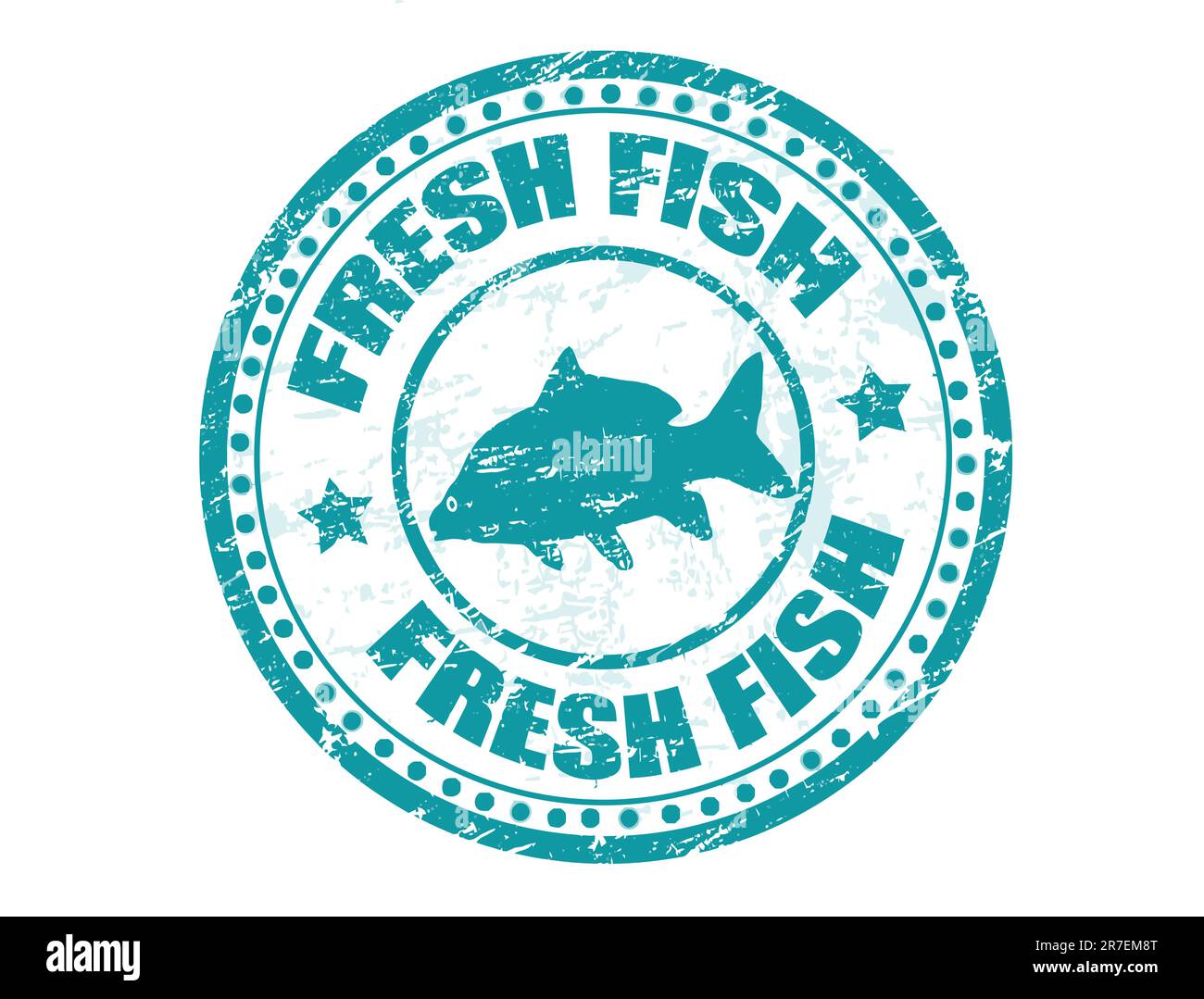 Grunge rubber stamp with fish shape and the text fresh fish written