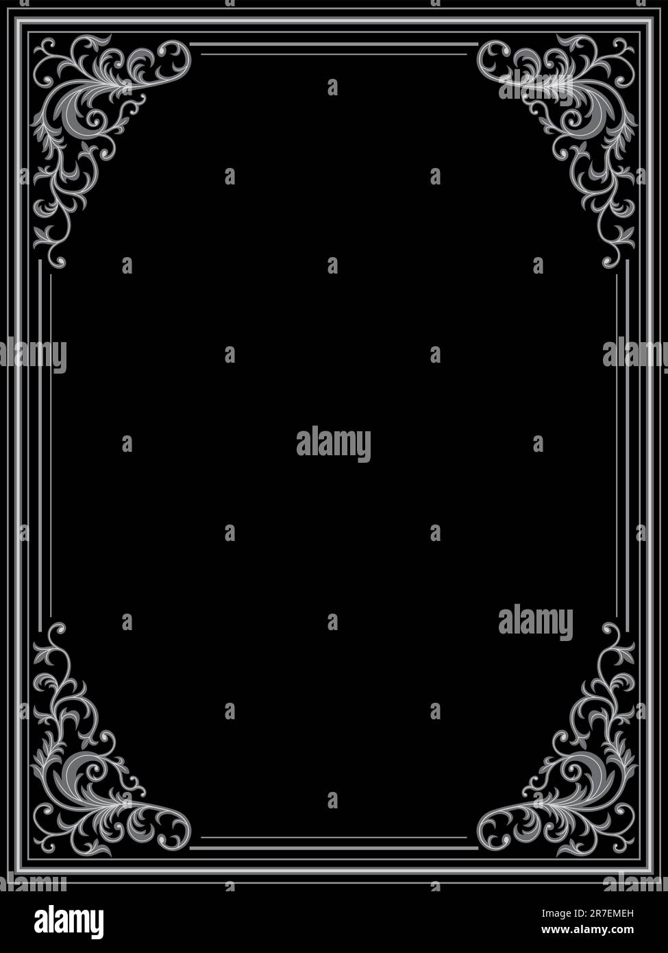Vintage frame with a floral elements. Vector illustration Stock Vector ...