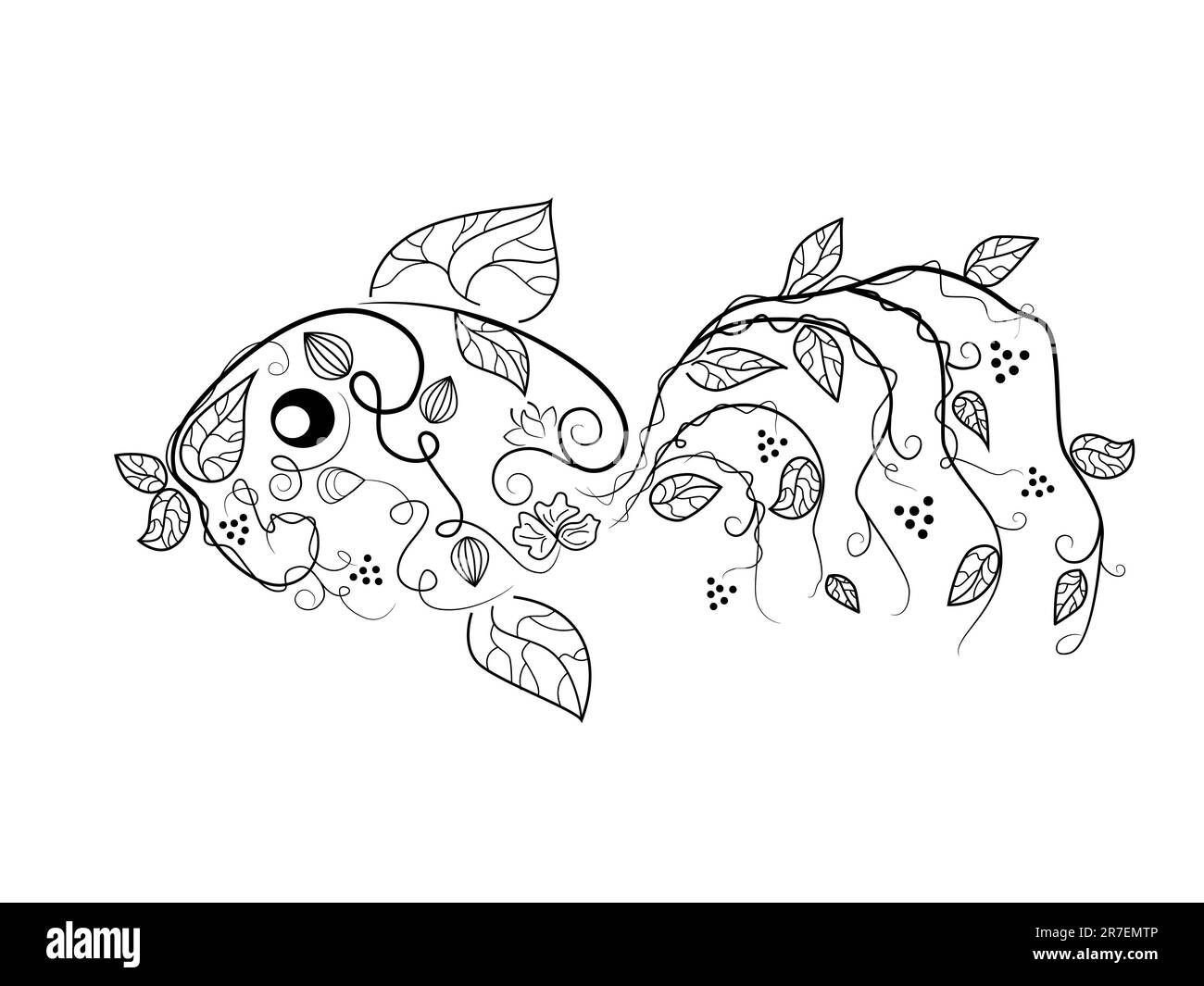 Vector picture with bizarre fish Stock Vector Image & Art - Alamy