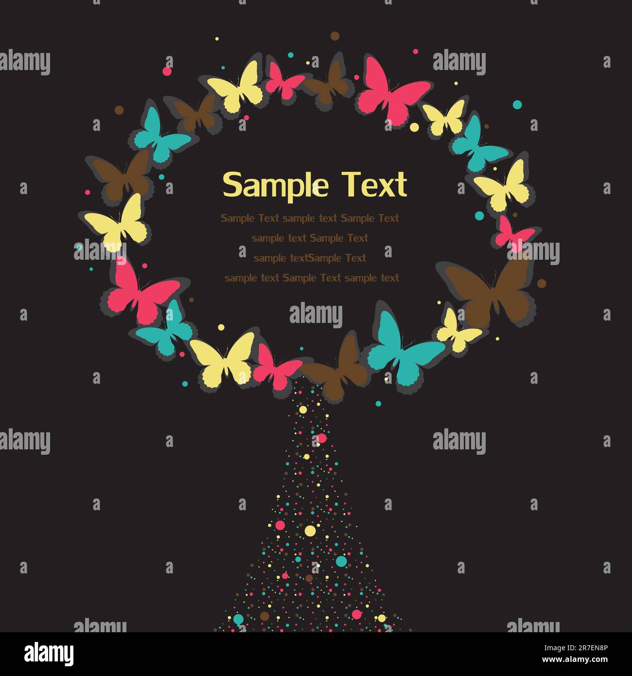 card design with stylized trees and text. vector illustration card ...