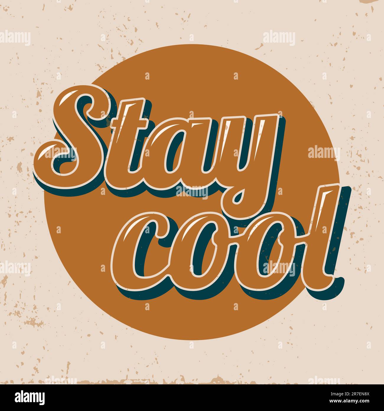 Stay cool 70s retro groovy illustration print Stock Vector Image & Art