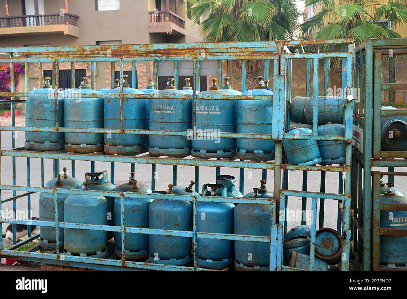 Moroccan gas cylinder shop, gas bottle Stock Photo - Alamy