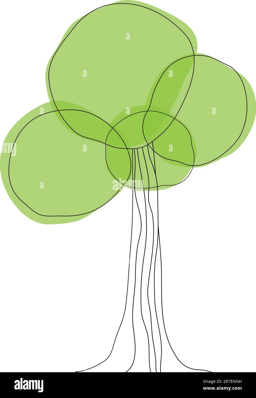 card design with stylized trees and text. vector illustration card ...