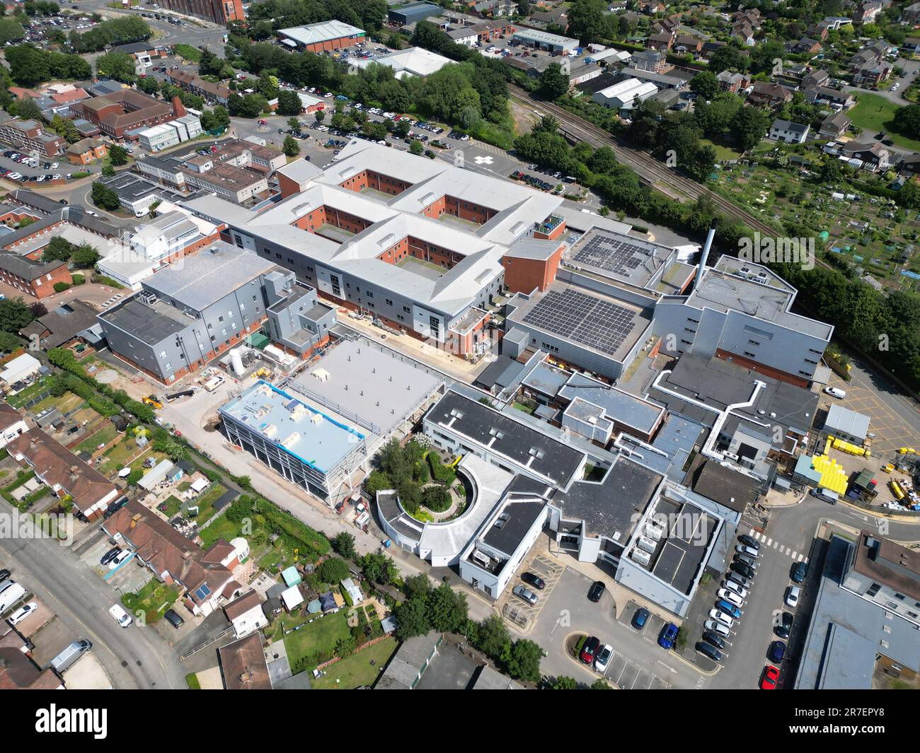Hereford County Hospital aerial view of main hospital in Herefordshire
