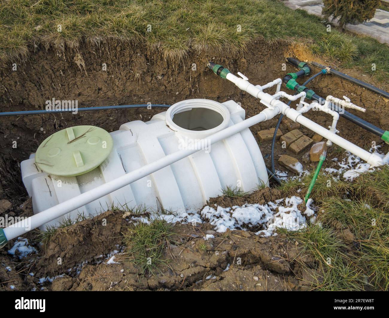 Image showcasing Irrigation irrigation system for lawn and park irrigation Stock Photo ...