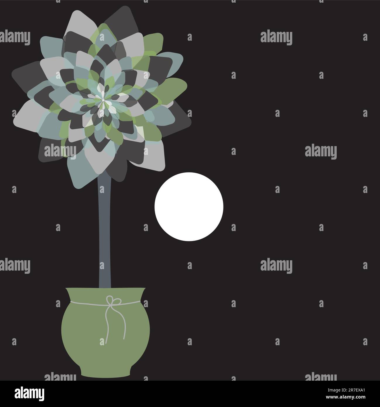 card design with stylized trees and text. vector illustration card ...