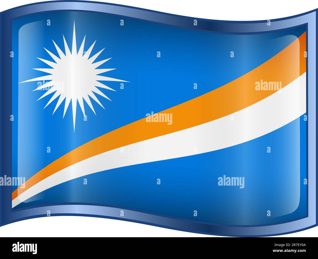 Marshall Islands Flag icon, isolated on white background. Stock Vector