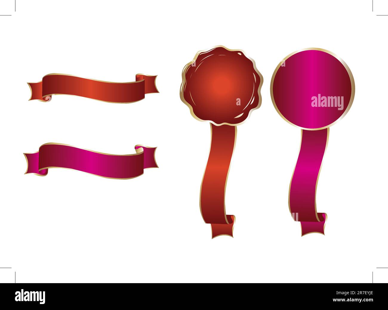 2 color ribbon and seal Stock Vector Image & Art - Alamy