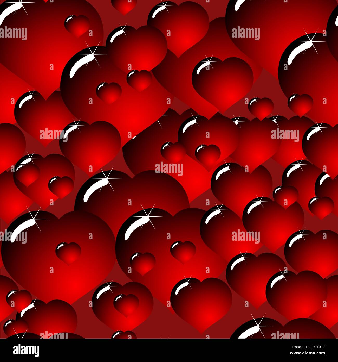 Valentine's day abstract background with glass dark-red hearts ...