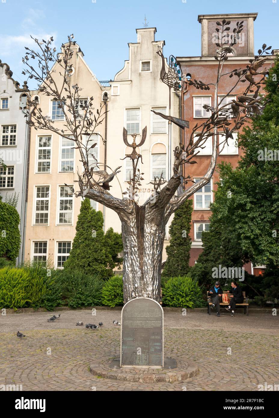 Millennium Tree metal sculpture in the Main City of Gdansk, Poland, Pomerania, Europe, EU Stock Photo