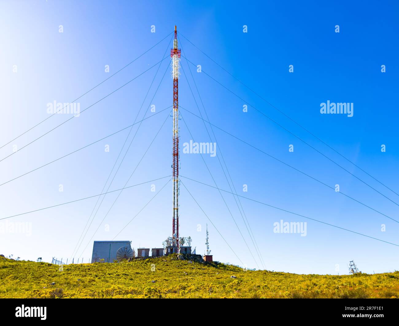 Constantiaberg Telecommunications Tower on mountaintop in Cape Town, South Africa Stock Photo