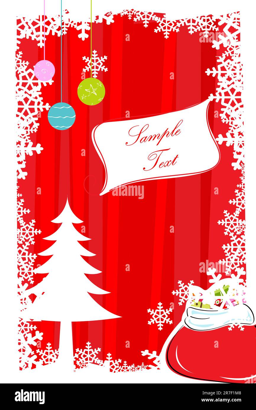illustration of abstract merry christmas card on white background Stock ...