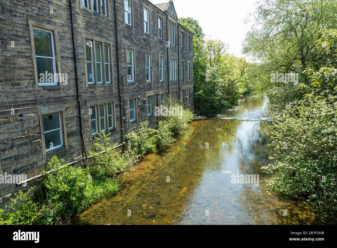 Gala Water river in the centre of Galashiels Stock Photo