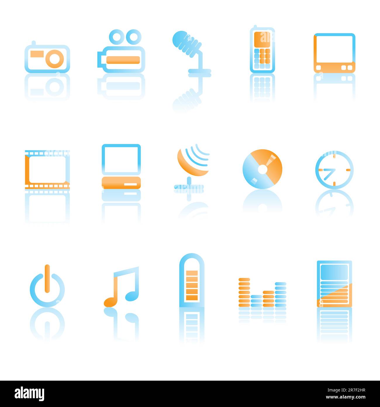 mobile phone icons-vector icon set Stock Vector