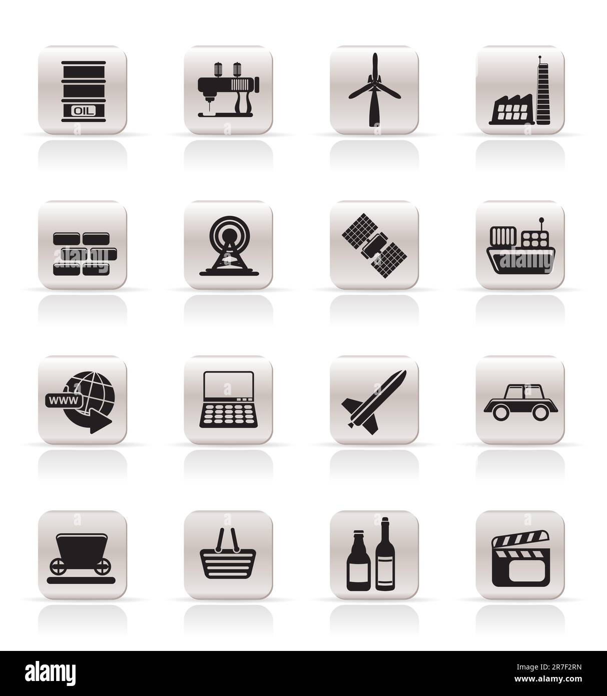 Simple Business and industry icons - Vector Icon Set Stock Vector Image ...