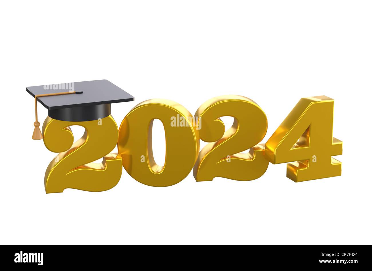 Class of 2024 3d icon. Congratulation graduates design template with ...