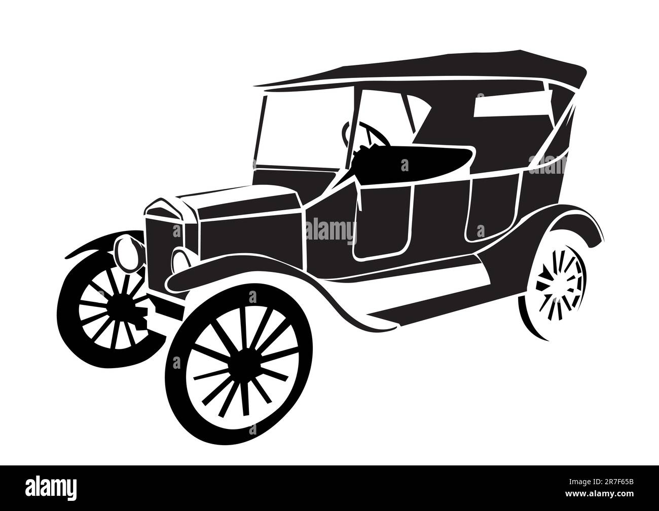 old vintage car isolated on white background Stock Vector Image & Art ...