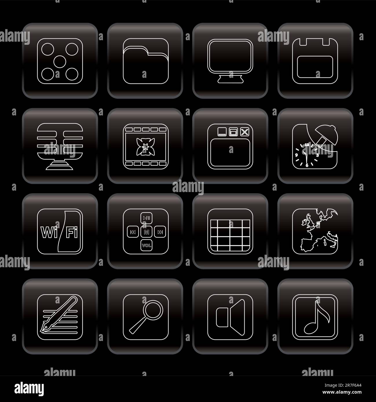 Phone  Performance, Internet and Office Icons - Vector Icon Set Stock Vector