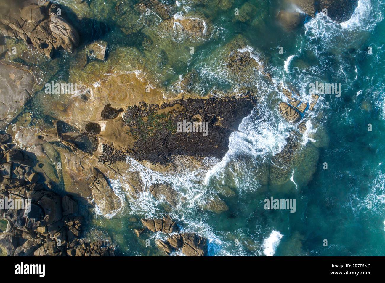 Aerial coastal shot waves crashing hi-res stock photography and images ...