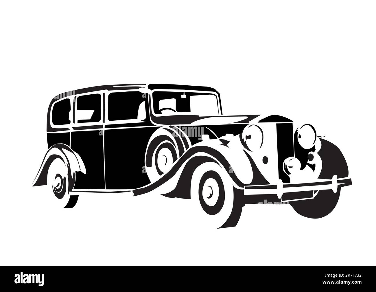 old vintage car isolated on white background Stock Vector Image & Art ...