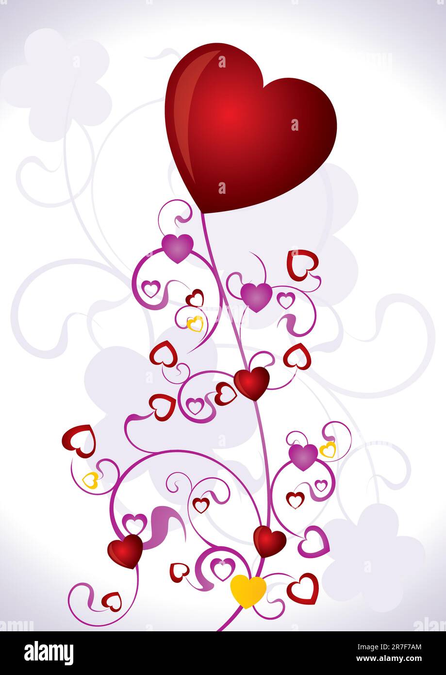 Heart Valentines Day background - vector illustration Stock Vector ...