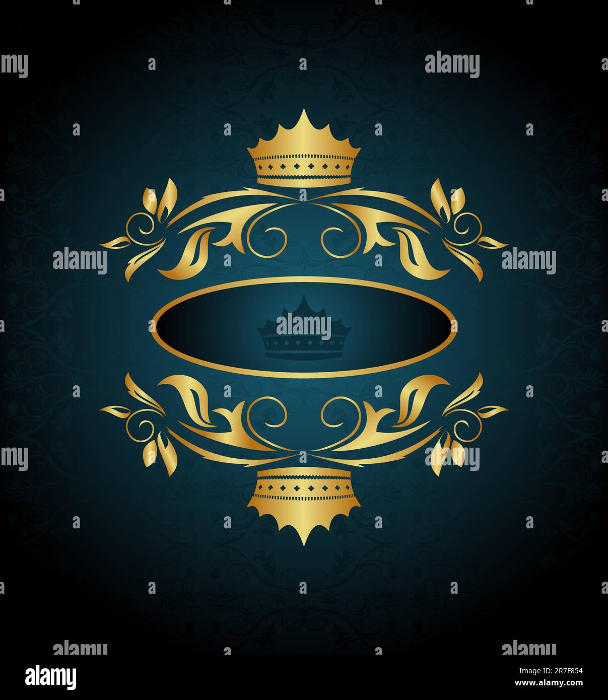 Illustration vintage frame with crown - vector Stock Vector Image & Art ...
