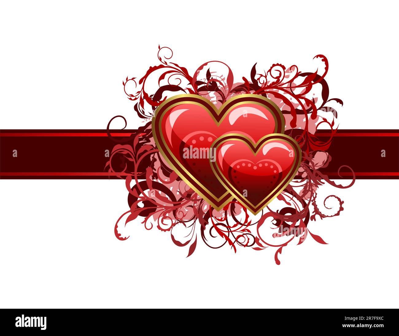Illustration of Valentine's grunge card with hearts - vector Stock ...