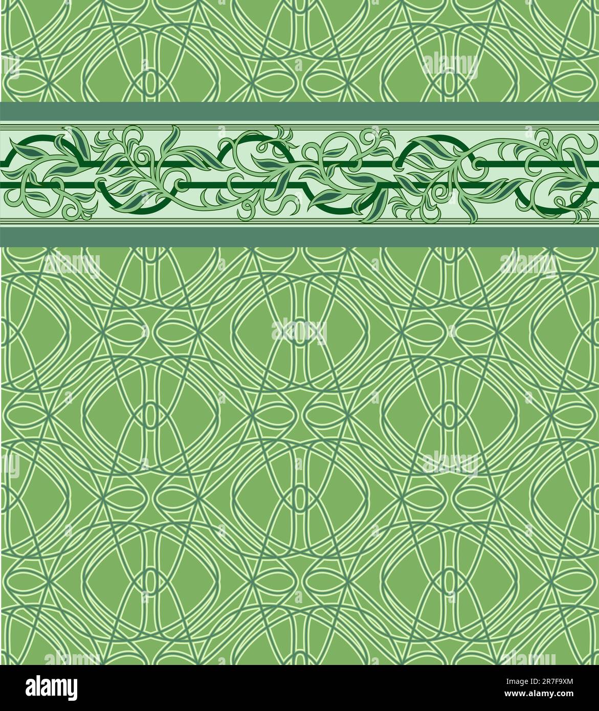 Seamless pattern for a fabric, papers, tiles with a decorative border