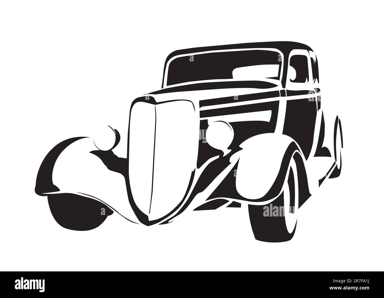 old vintage car isolated on white background Stock Vector Image & Art ...