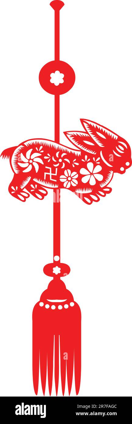 Chinese Paper Cut Rabbit Chinese style of paper cut for year of the rabbit Stock Vector Image ...